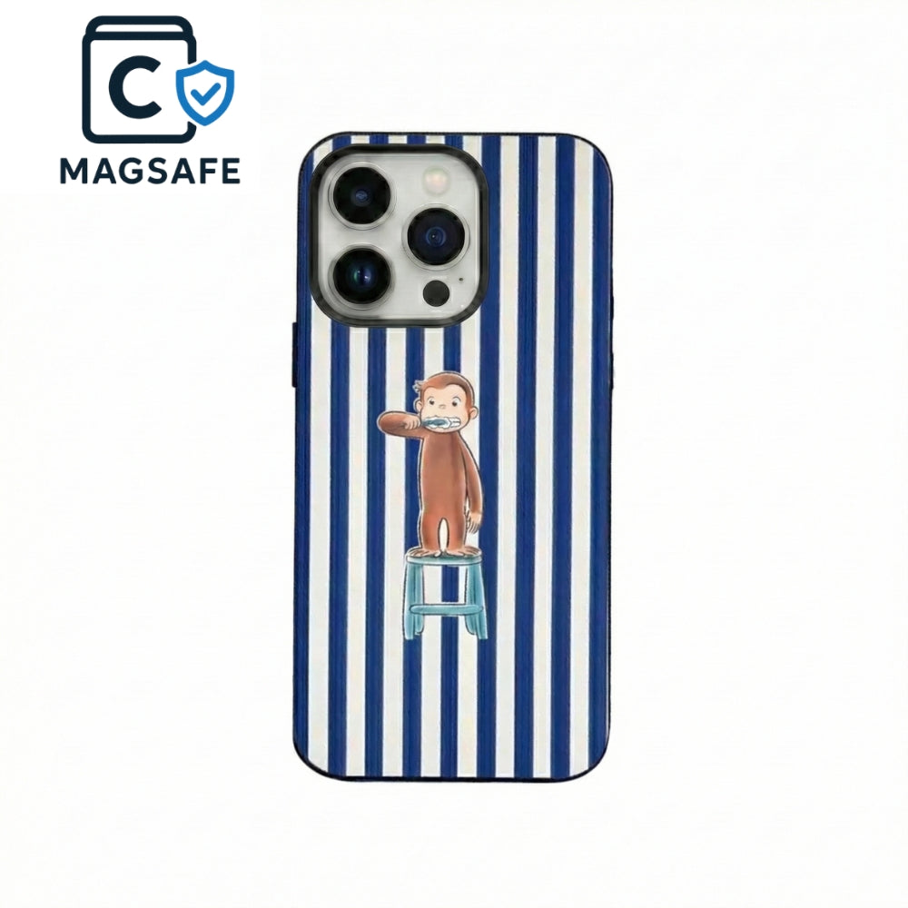 Brushing Monkey Dark Blue Striped