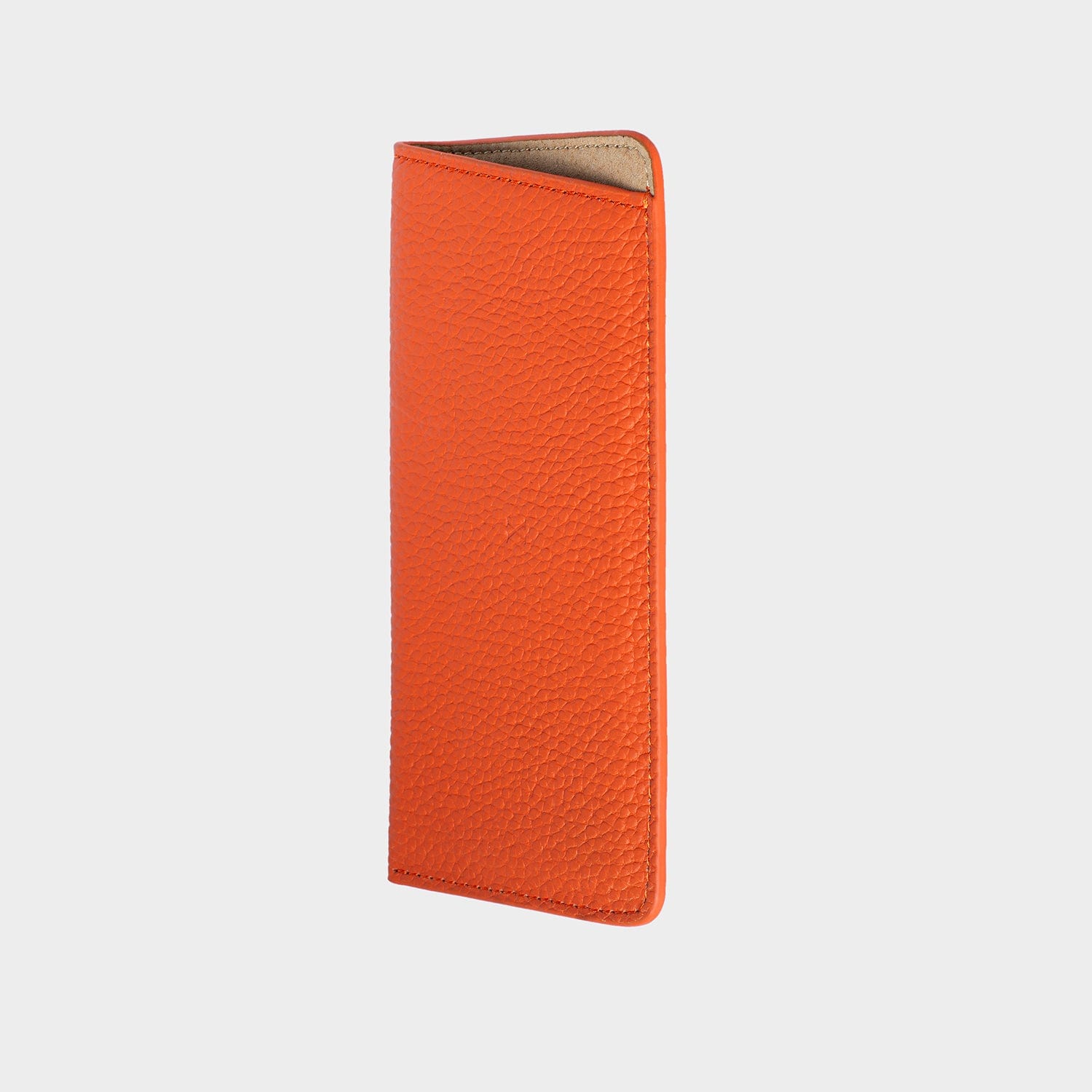 Orange Leather Personalized Glasses Case