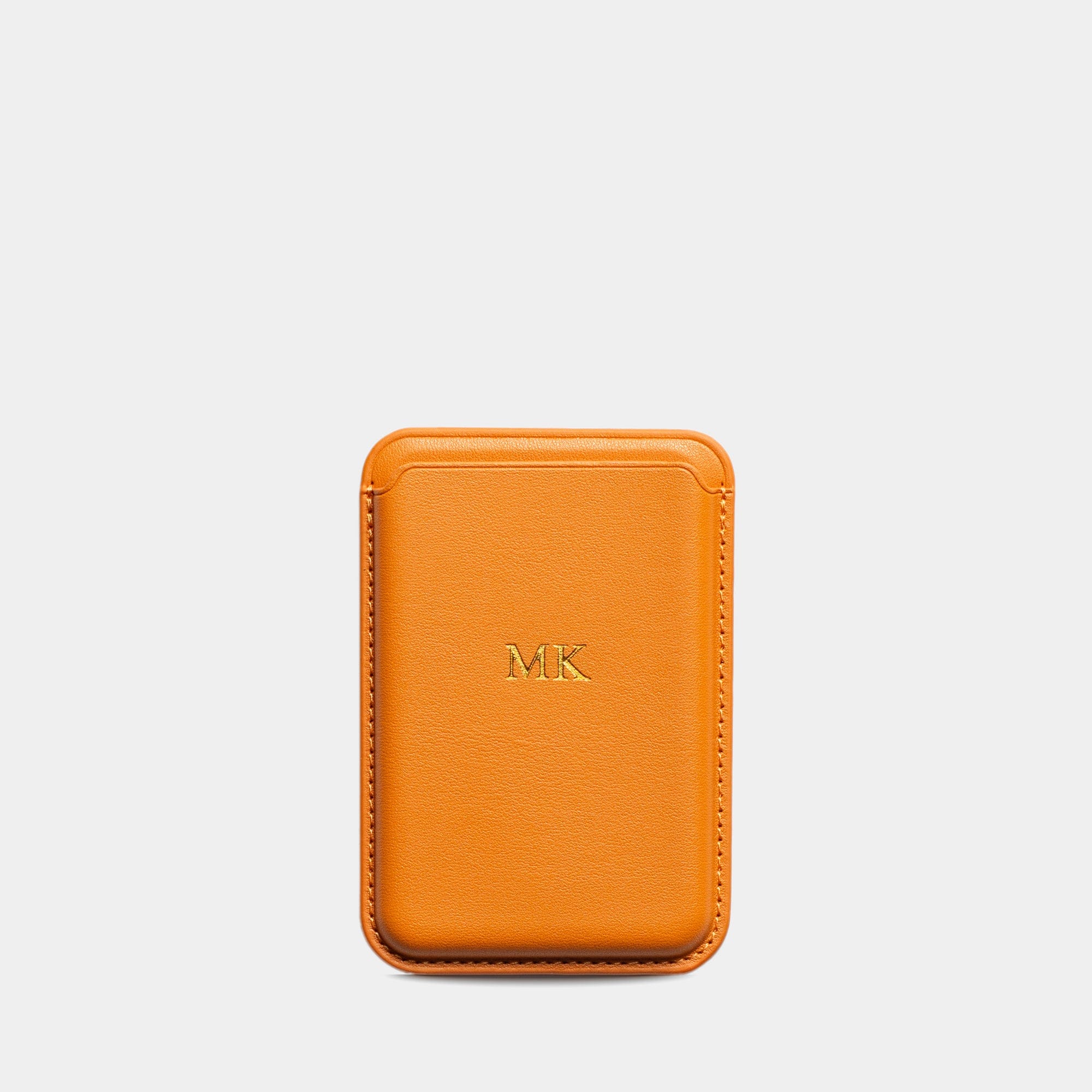 Orange MagSafe Grain Texture Personalized Card Holder