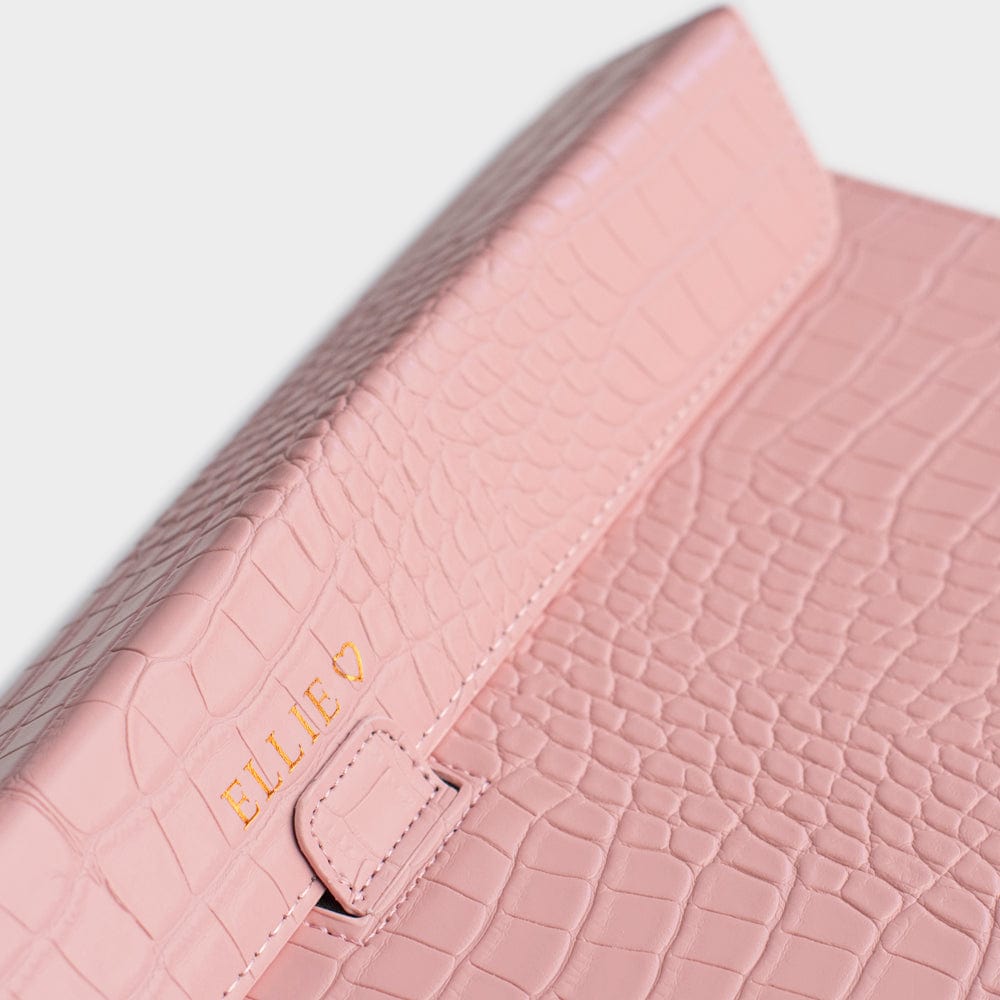 Pink Lizard Texture Personalized Laptop Sleeve with Stand