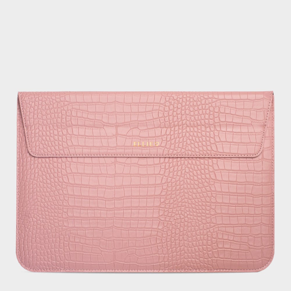 Pink Lizard Texture Personalized Laptop Sleeve with Stand