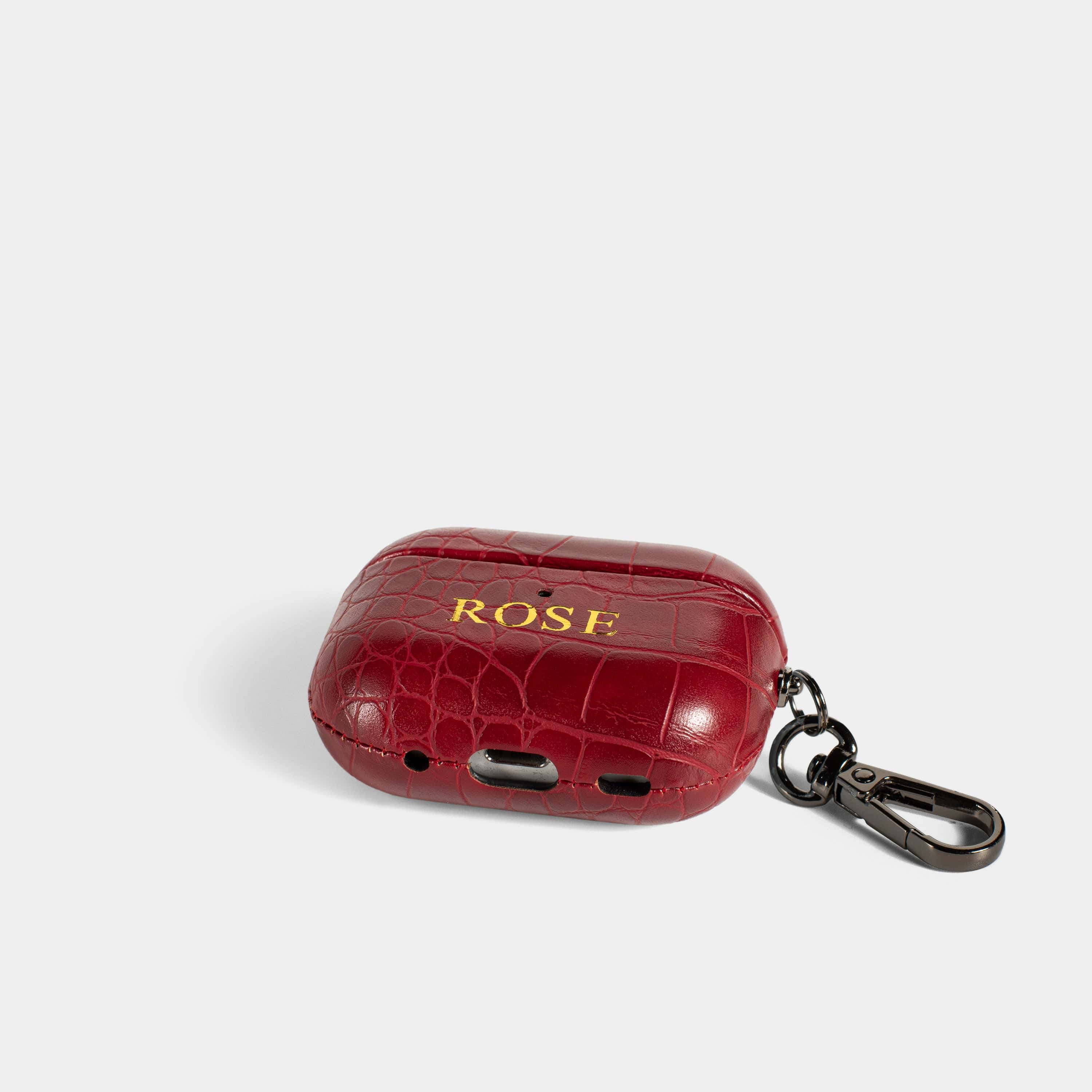 Violet Red Lizard AirPods Personalized Case