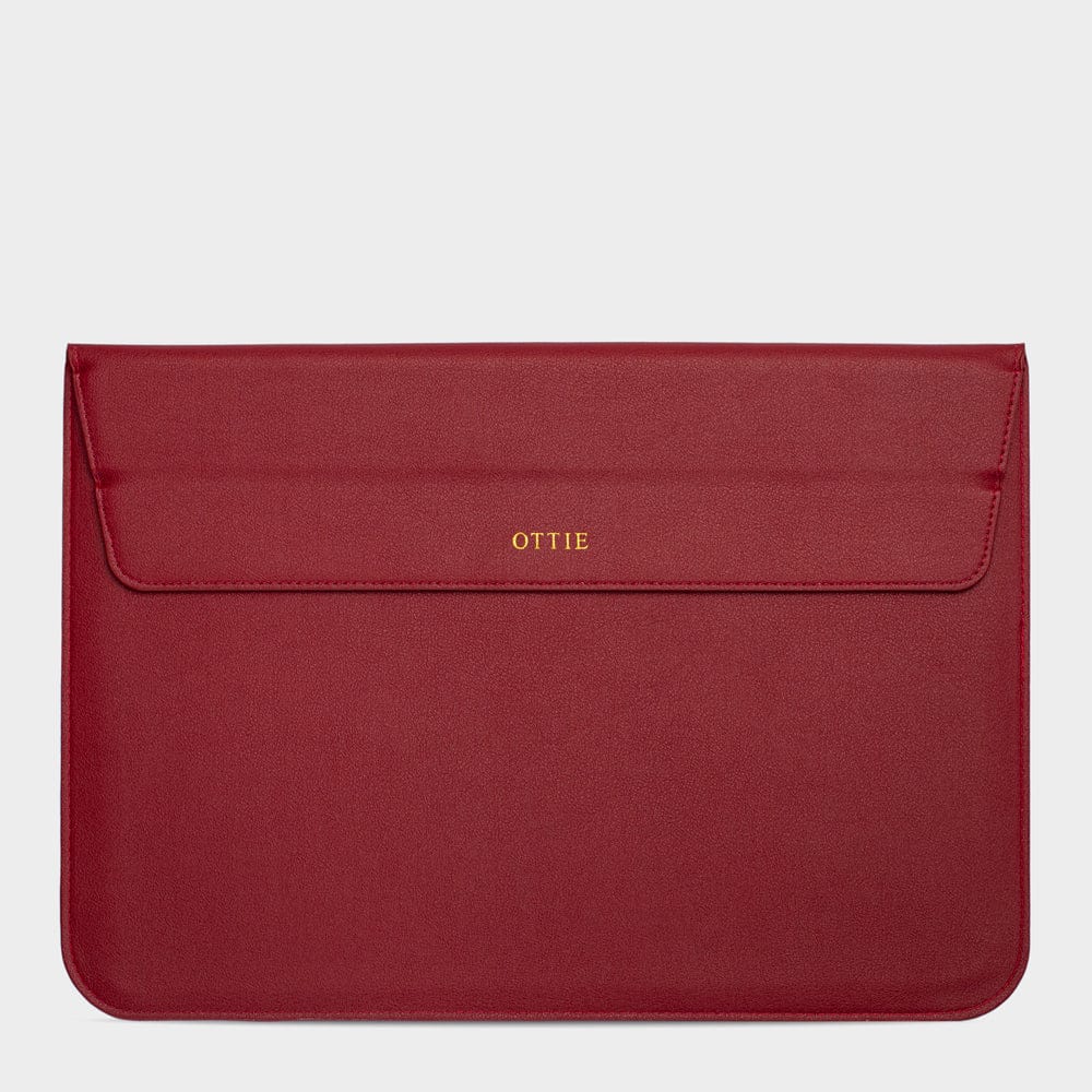 Dark Red Personalized Laptop Sleeve with Stand
