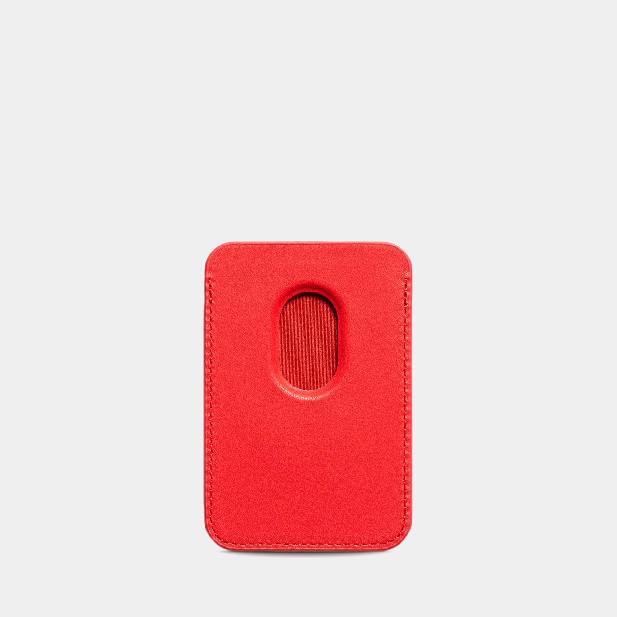 Red MagSafe Grain Texture Personalized Card Holder