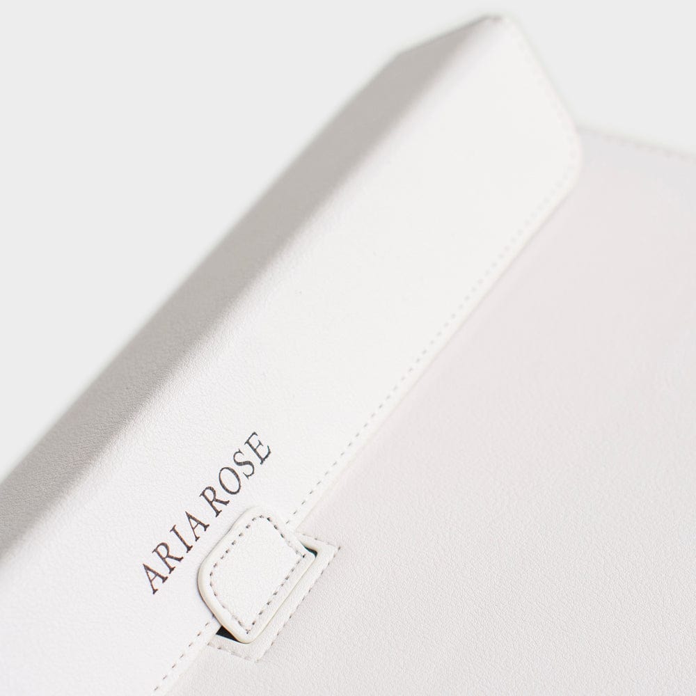 White Personalized Laptop Sleeve with Stand