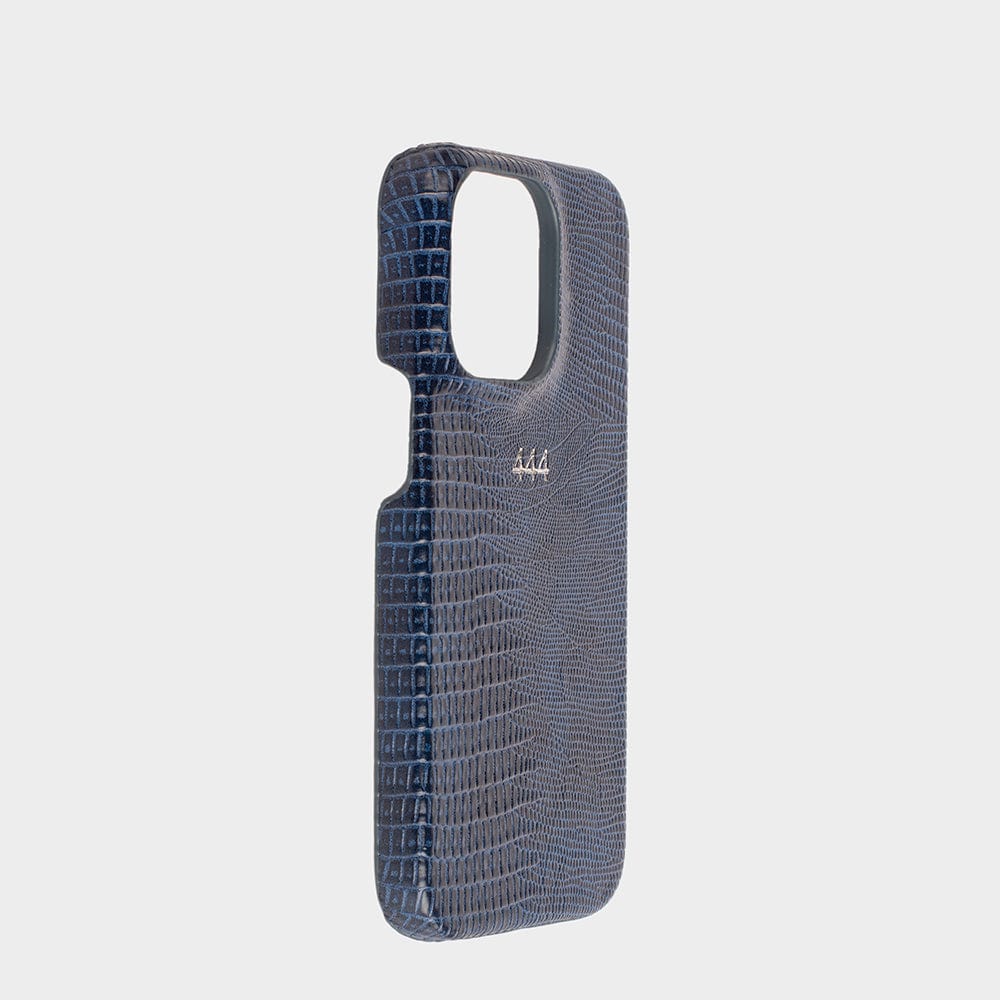 Navy Lizard Texture Personalized Snap Case