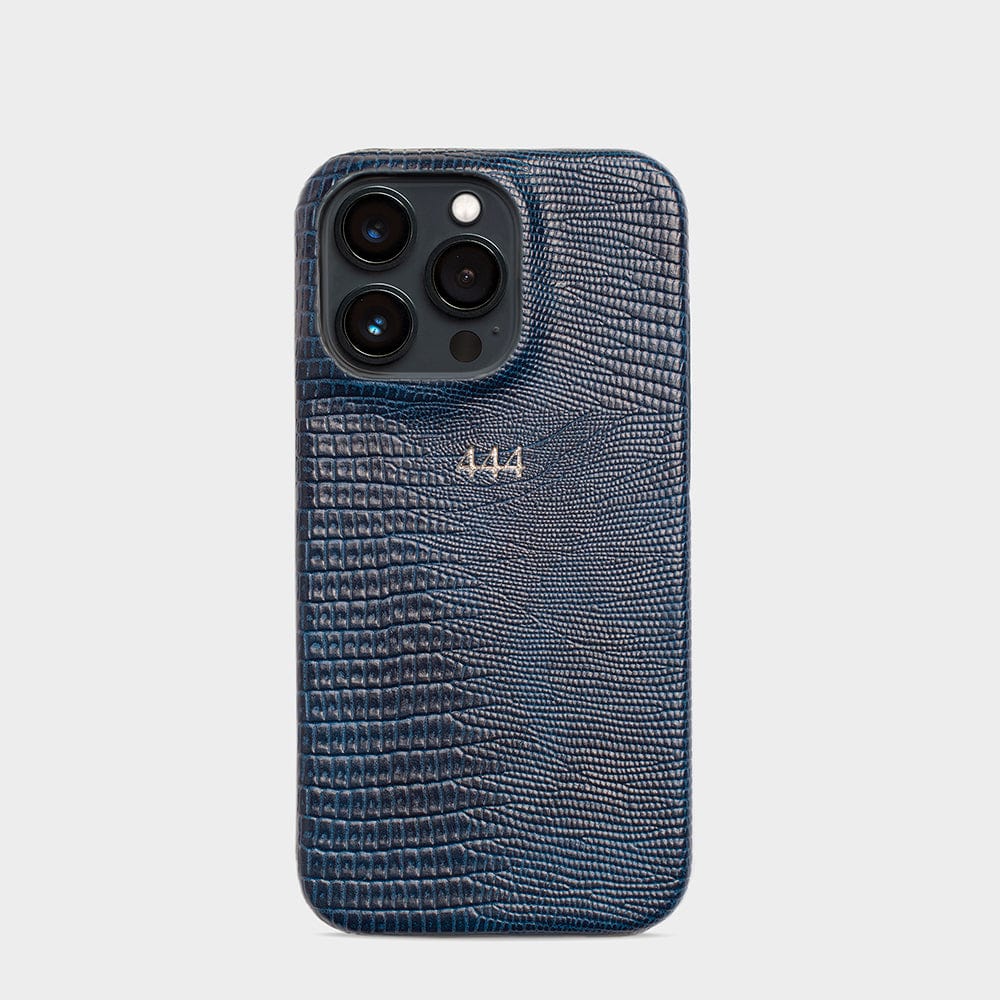 Navy Lizard Texture Personalized Snap Case