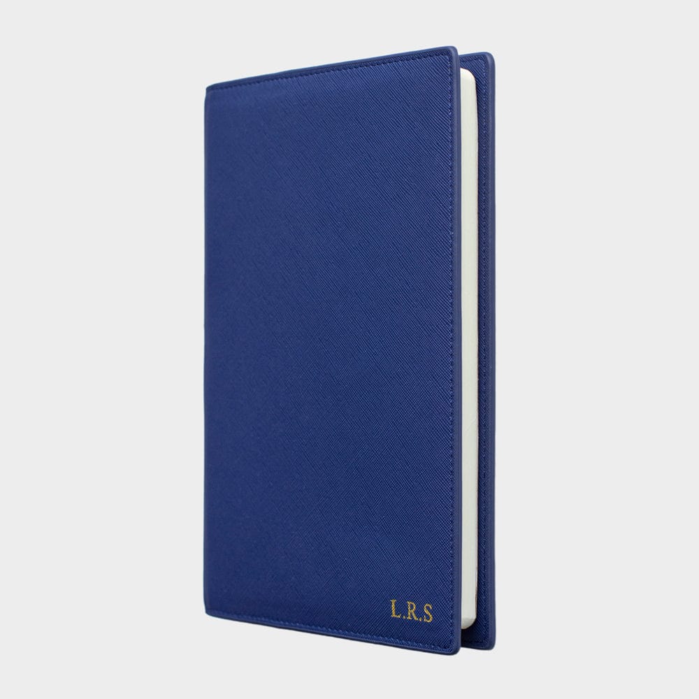 Navy Saffiano Texture Personalized Notebook