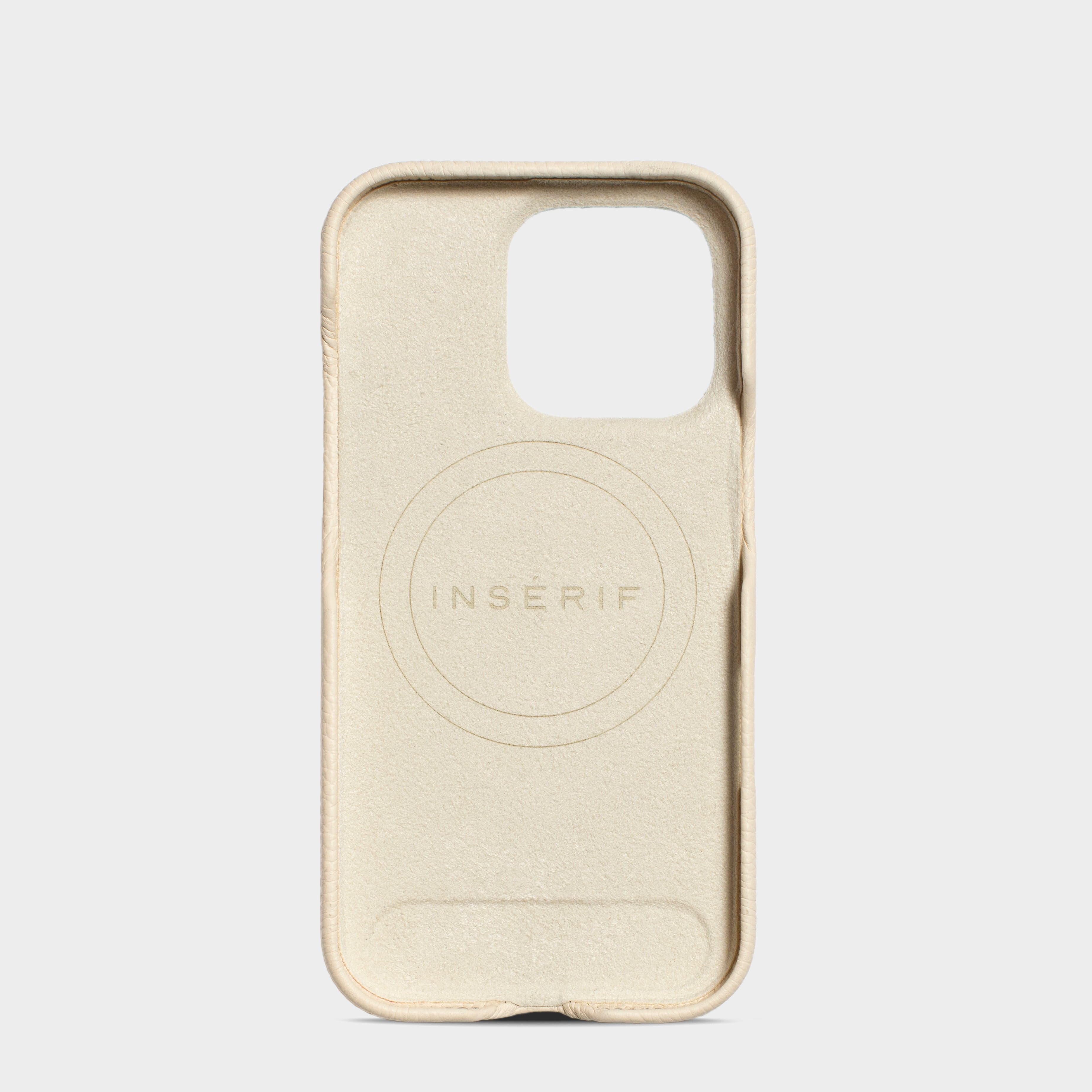 White MagSafe Pebble Leather Personalized Case